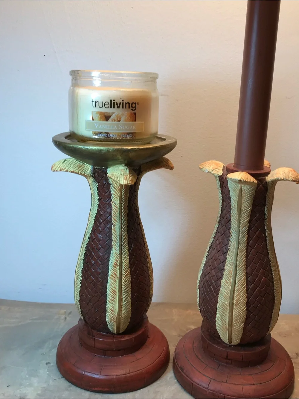 VTG Resin Lamp Pillar Candleholder & Picture Frame